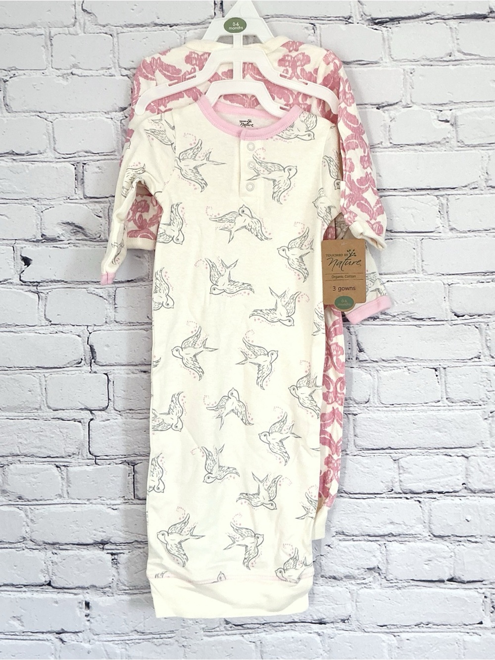 New Touched By Nature 2 Sleep Sacks Pink Cream Size 0-6M